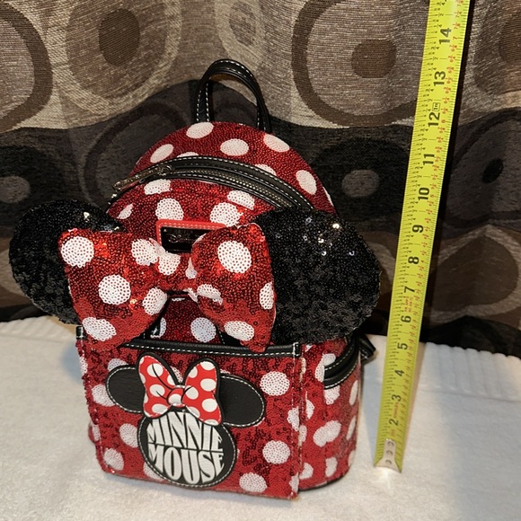 DISNEYPARKS EXCLUSIVE LOUNGEFLY MINNIE EARS SEQUINED BACKPACK HEADBAND COMBO - Picture 15 of 15